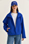 Women's Saks Button Detailed Stand Collar Lined Pocketed Trench Coat 2833 60286464 - 5