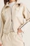 Women's Beige Pocket Detailed Stand Collar Zippered Ribbed Jacket Wide Leg Pants Tracksuit Set 4221 60286662 - 7