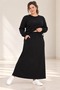 Plus Size Crew Neck Sweatshirt and Long Skirt Two-Piece Set - 3