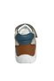 Men's First Step Sneakers – Cream-Petrol Blue Genuine Leather - 2