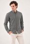 Gray Slimfit Cotton Oxford Lycra Collar Buttoned Long Sleeve Men's Shirt G490