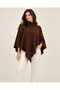 High-Necked Knitwear Cape Poncho