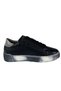 Women's Sneakers – Black-Silver Genuine Leather - 3