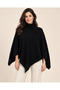 High-Necked Knitwear Cape Poncho - 2