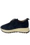 Women's Sneakers – Navy Blue Genuine Leather - 3