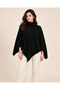 High-Necked Knitwear Cape Poncho