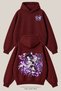 Unisex Demon Slayer Shinobu Printed Oversize 3 Threaded Inner Threaded Hooded Sweatshirt
