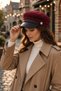 Women's Winter Suede Newsboy Captain Hat - 7