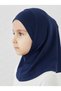 Girls' Ready-Made Hijab Scarf – Practical Snap-On Hijab |   100% Viscose Fabric Daily & Prayer Headscarf Undercap, Suitable for Ages 2-16, Dark Blue - 4