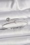 Brass Silver Color Zircon Stone Heart Model Women's Bracelet - 2