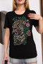 Tiger crystal stone premium cotton black t-shirt - 3