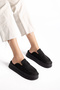 Women's Black Thick Soled Daily Comfortable Slippers - 2