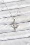 316L Steel Chain Silver Color Pole Star Model Zircon Stone Women's Necklace - 3