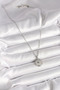 316L Steel Silver Color Chain Medallion Zircon Stone Embroidered Crescent Star Model Women's Necklace - 4