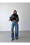 Trend Special Waist Design Wide Leg Loose Fit Denim Jeans - 5