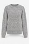 Women's Gray Melange Knitted Patterned Soft Textured Soft Touch Knitwear Sweater