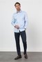 Blue Hard Collar Long Sleeve Pocketed Satin Comfort Fit 100% Cotton Shirt 1004260423 - 2