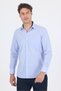 Blue Hard Collar Long Sleeve Comfort Fit Cotton Shirt 1004265002 - 3