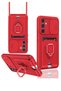 Samsung Galaxy A56 Compatible Case Zuma Silicone with Business Card Holder and Ring - Red - 7