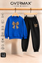 Leopard Patterned Ribbon Printed Children's Crew Neck Sweatshirt Tracksuit Set - Ages 3-12