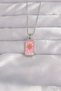 316L Steel Silver Color Pink Enamel Sun Model Tarot Necklace - 3