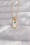 316L Steel Gold Color White Enamel Tarot Pendant - 3