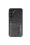 Samsung Galaxy A26 Compatible Case Sara Leather Case with Business Card Holder - Black - 8