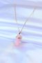 316L Steel Gold Color Crystal Pink Stone Model Women's Necklace - 4