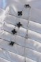 316L Steel Silver Color Black Enamel Clover Necklace - 4