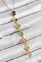 Brass Colored Zircon Stone Model Gold Color 7 Element Women's Y Necklace - 5