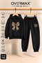 Leopard Patterned Ribbon Printed Children's Hooded Sweatshirt Tracksuit Set - Ages 3-12