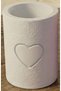 3D Printed Motif Cylinder Pen Holder Makeup Brush Organizer with Embossed Heart Design - White B - 2