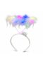 White Feathered Tasseled Party Crown with Colorful Led Lights - 3