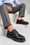 Fv010 Black Classic Shoes Thick Soled Lace-Up Genuine Leather Men's Shoes - 4