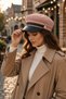 Women's Winter Cap, Newsboy Captain Hat with Brim - 2