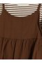 Nevavm with Difference Lcw Kids Brown Camisole Striped Narrow & Slim Long Sleeve Girl's T-Shirt - 3