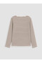 Nevavm with Difference Lcw Kids Brown Camisole Striped Narrow & Slim Long Sleeve Girl's T-Shirt - 4