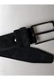 Genuine Suede Leather Men's Black Belt 3.5 cm - 3