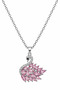 Swan Steel Silver Color Pink Zircon Stone Swan Figured Women's Necklace - 2