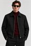 Men's Black Zippered Classic Collar Modern Cut Cashmere Jacket