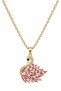 Swan Steel Gold Color Pink Zircon Stone Swan Figured Women's Necklace - 2