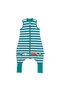 110 cm Fine Fiber Footed Baby Sleeping Bag – Zippered, Sleeveless, Striped Car Pattern
