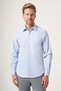 Dark Blue Hard Collar Slim Fit Cotton Shirt 1004265228