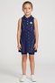 Kids Girl 2 Pieces Allover Print Dress And Shorts Set, Navy