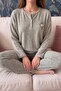 Haki Marguerite Salonic Long Sleeve Knitted Women's Pajama Set - 4