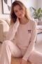 Powder Ruban Salonic Long Sleeve Knitted Women's Pajama Set