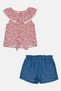 Toddlers Girl 2 Pcs Floral Print Top And Shorts Set, Multicolor - 3