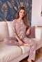 Coffee Oso Long Sleeve Knitted Women's Pajama Set - 3