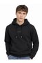 Men's Black Hooded Regular Fit Sweatshirt - 4