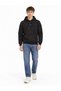 Men's Black Hooded Regular Fit Sweatshirt